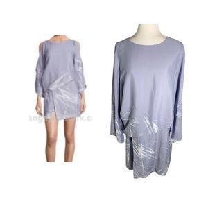 BNWT Halston Heritage Periwinkle Floral Cold Shoulder Dress